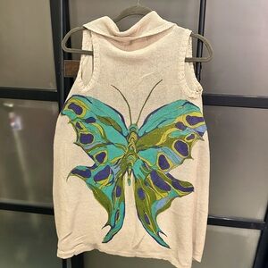 Anthropologie vest with butterfly in back festival goblincore boho